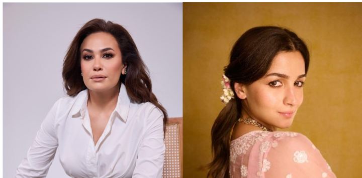   (L-R, Hend Sabry, Omar Sharif Award Recipient, and Alia Bhatt, Golden Globes Horizon Award Recipient)