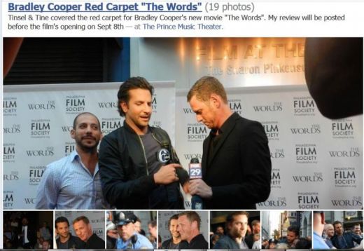 Bradley Cooper and Brian Klugman at Philly Premiere of "The Words": Red Carpet Photos in Philadelphia August 27, 2012