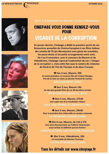 programme rencontres du cinéma européen Visages de la corruption