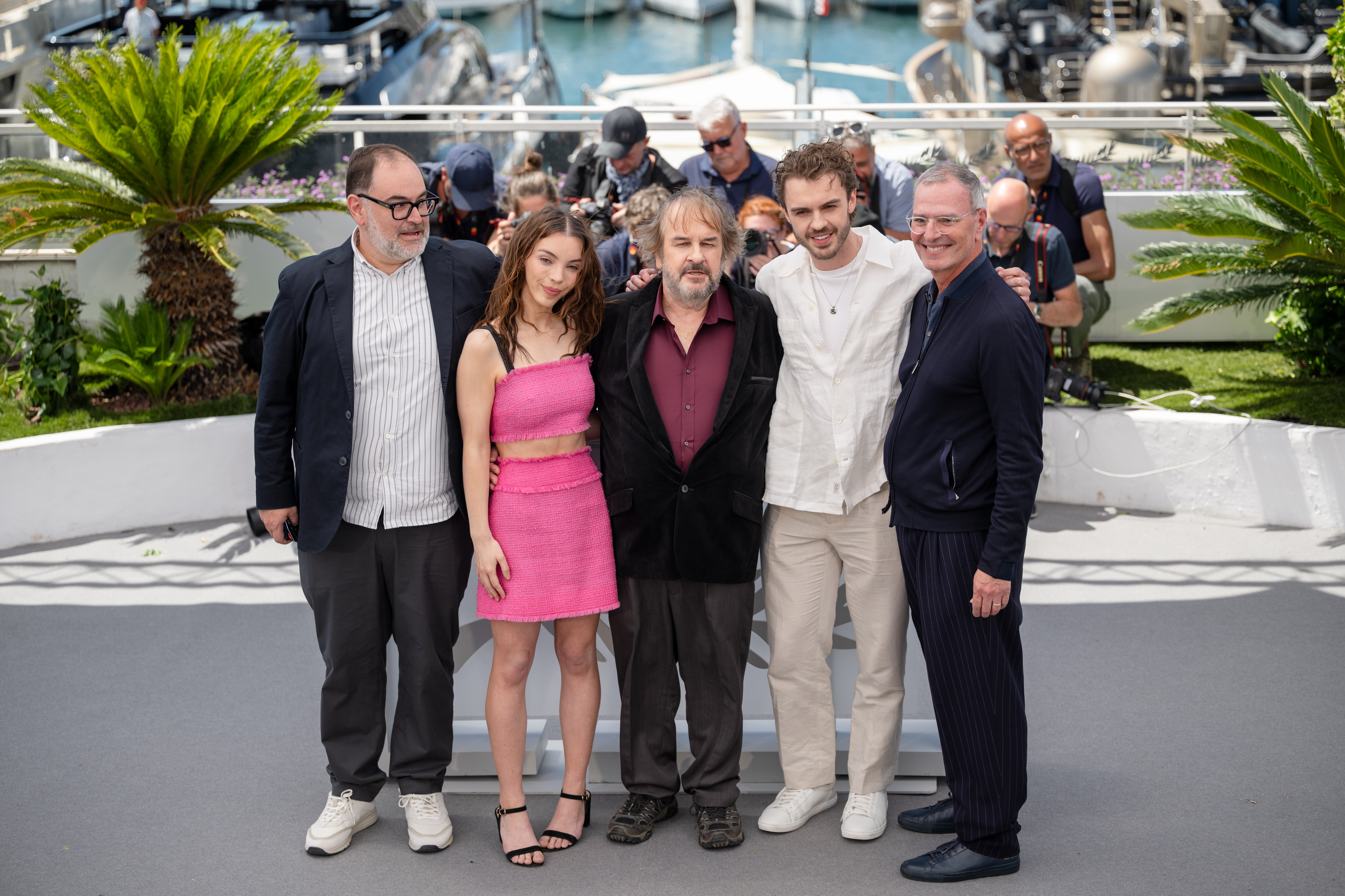Image Description: Carlos Ramírez Laloli Katie Jackson Peter Jackson Billy Jackson and Ken Kamis pose during the honorary Palme D Or photocall at the 79th Cannes Film Festival Cannes France 2026-05-12