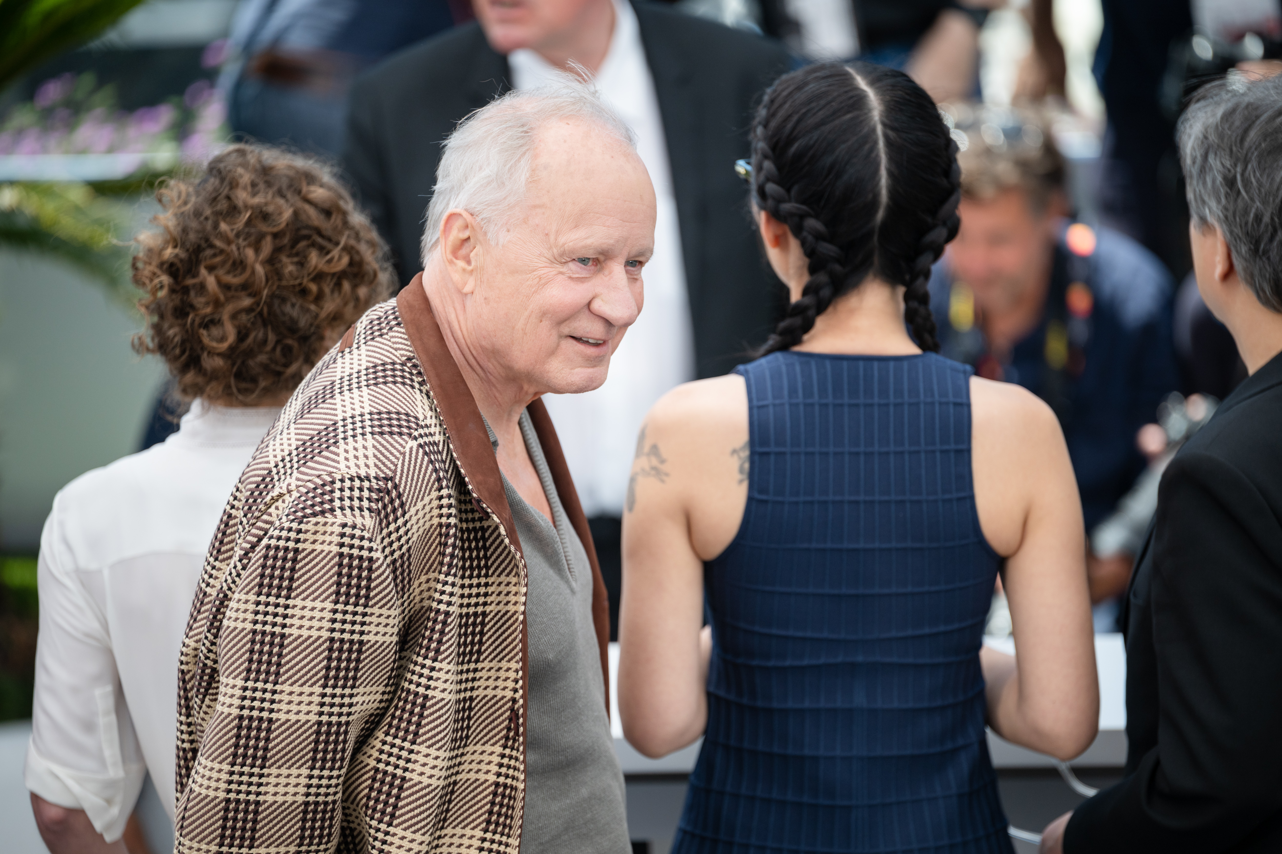 Image Description: Jury Members Laura Wandel Stellan Skarsgard Chloé Zhao and Jury President Park Chan-wook attend the jury photocall during the 79th Cannes Film Festival Cannes France 2026-05-12