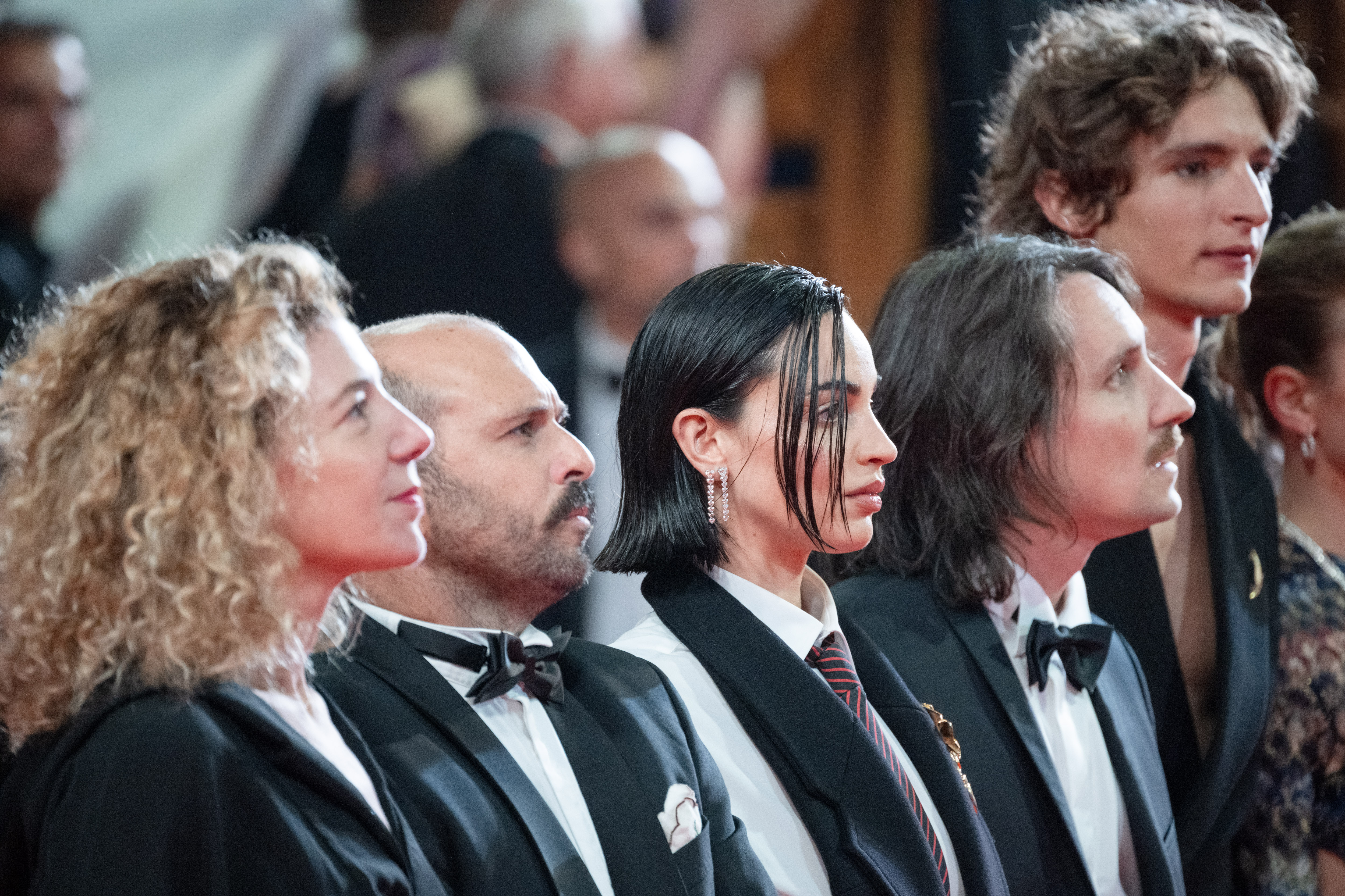 Image Description: Souheila Yacoub Berenger Thouin Vassili Schneider Yile Yara Vianello and Enrica Capra attend the special screening red carpet of the movie L Abandon during the 79th Cannes Film Festival Cannes France 2026-05-13