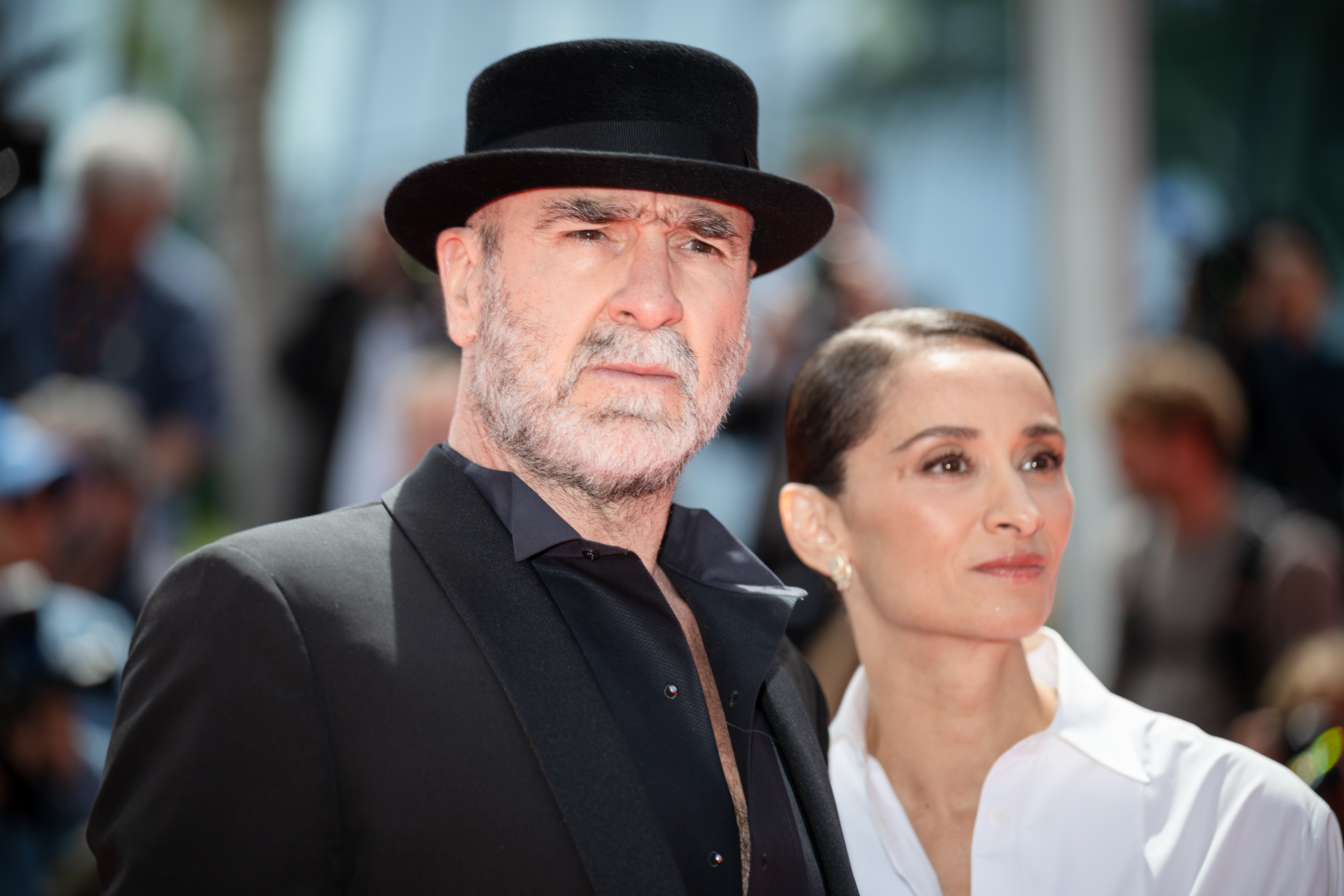 Image Description: Eric Cantona and Rachida Brakni attend the competition screening red carpet of the movie Soudain during the 79th Cannes Film Festival Cannes France 2026-05-15
