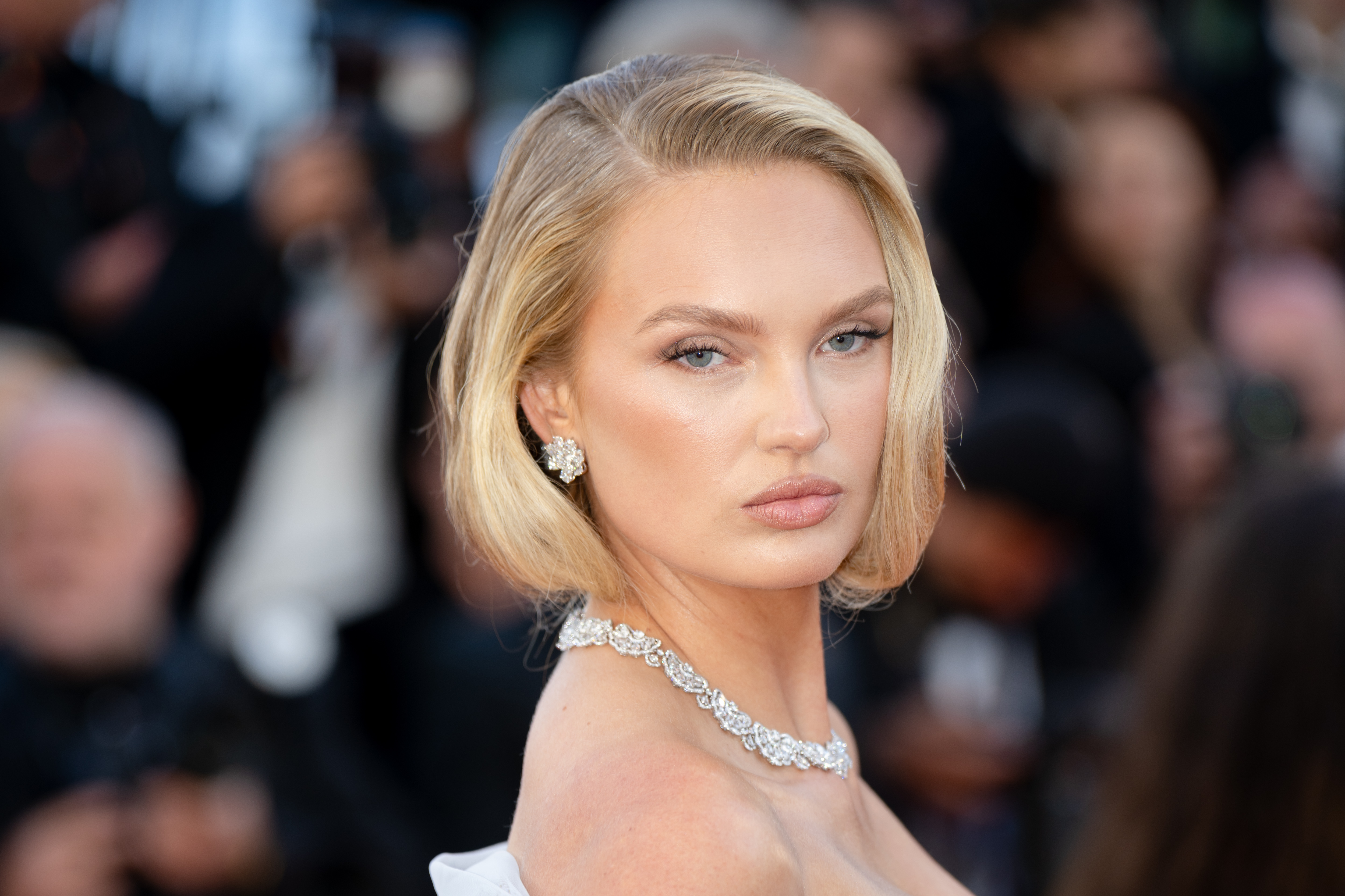 Image Description: Romee Strijd attends the special screening red carpet of the movie Karma during the 79th Cannes Film Festival Cannes France 2026-05-15