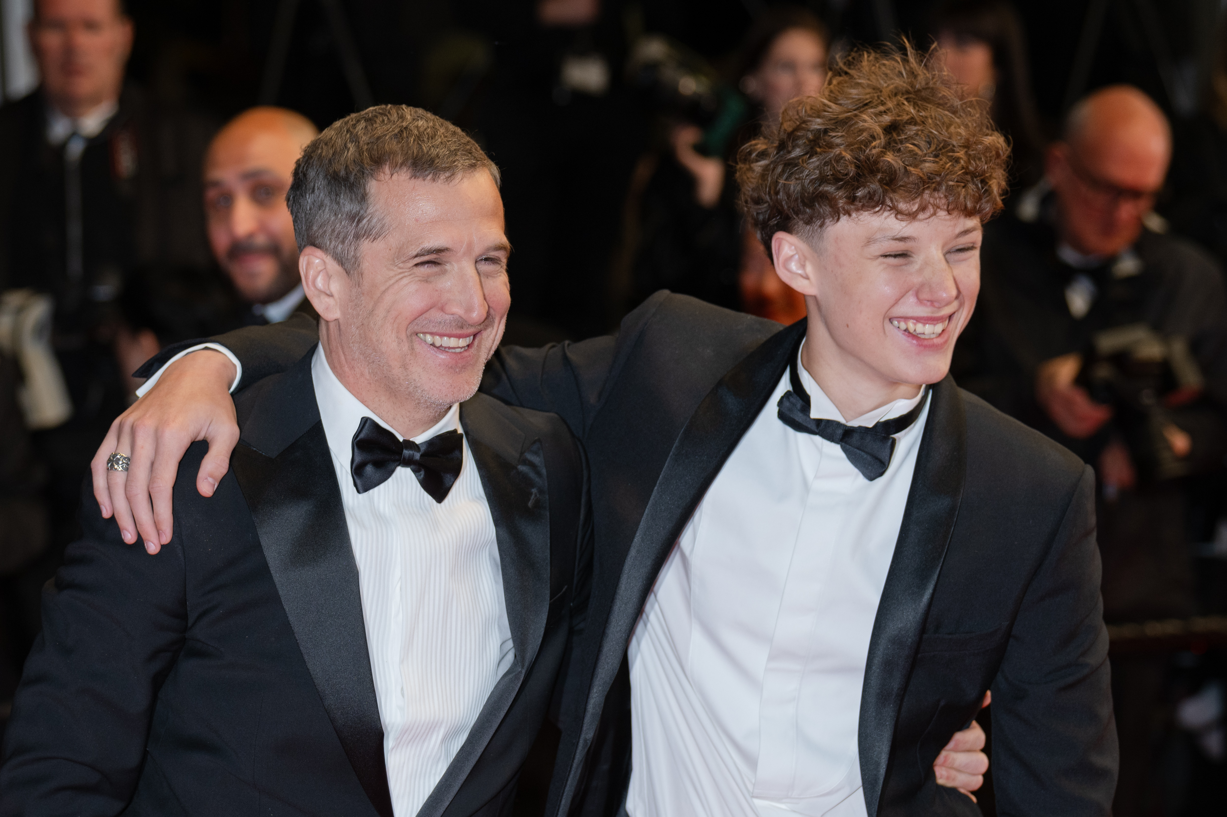 Image Description: Guillaume Canet and Marcel Canet attend the special screening red carpet of the movie Karma during the 79th Cannes Film Festival Cannes France 2026-05-15
