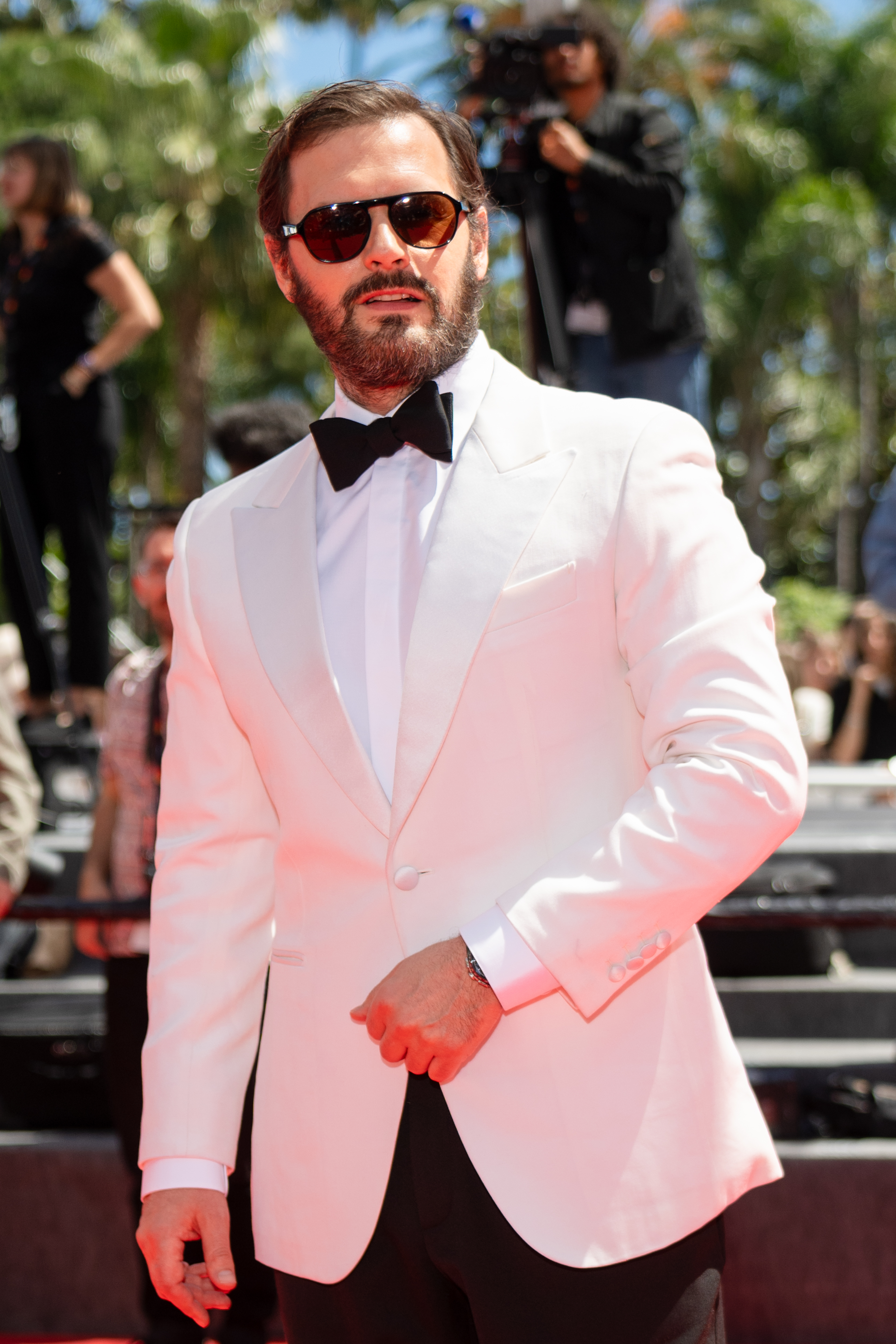 Image Description: Hugo Becker attends the competition screening red carpet of the movie Moulin during the 79th Cannes Film Festival Cannes France 2026-05-17
