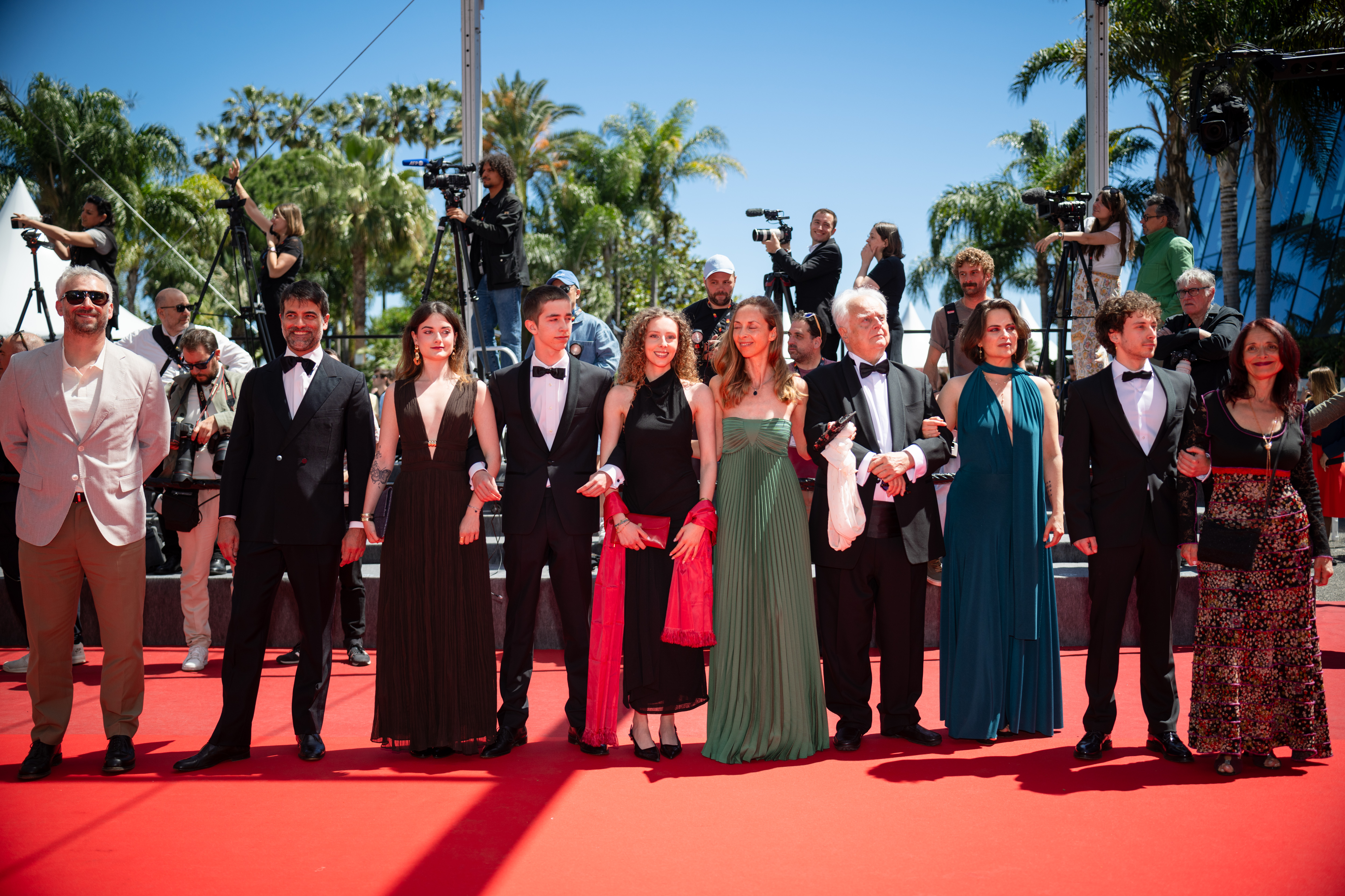 Image Description: The team of Espoir Sierra de Teruel by Andre Malraux - presented in the Cannes Classics section of the Official Selection - attends the competition screening red carpet of the movie Moulin during the 79th Cannes Film Festival Cannes France 2026-05-17