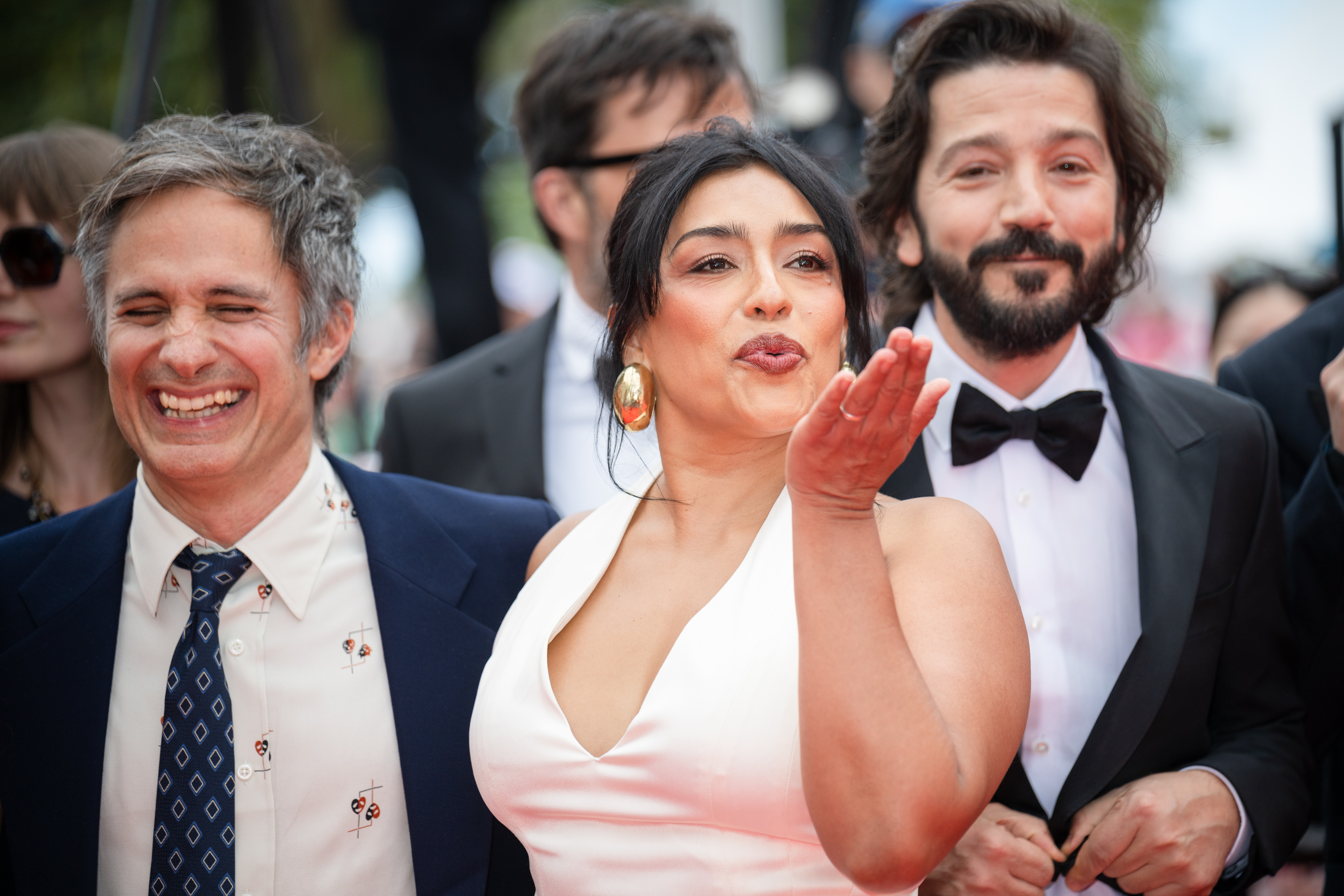 Image Description: Gael García Bernal Adriana Paz and Diego Luna attend the competition screening red carpet of the movie Nagi Notes during the 79th Cannes Film Festival Cannes France 2026-05-13