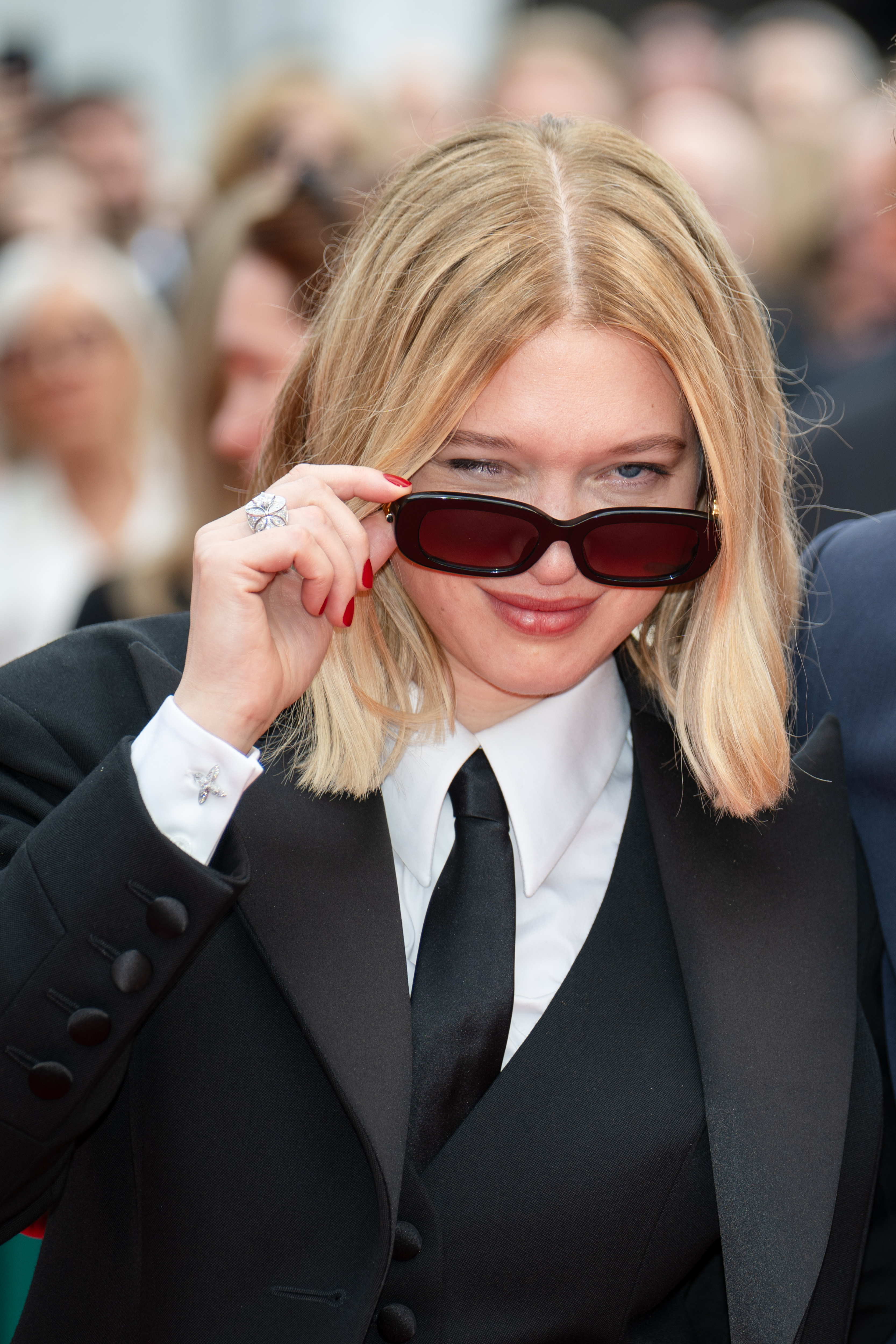 Image Description: Lea Seydoux attends the competition screening red carpet of the movie L Inconnue during the 79th Cannes Film Festival Cannes France 2026-05-18