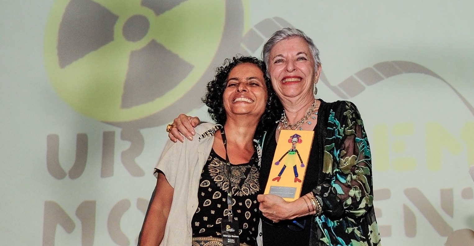 Libbe with Márcia Gomes de Oliveira (left) at the Cinematheque of the Modern Art Museum (MAM Rio) in 2023.
